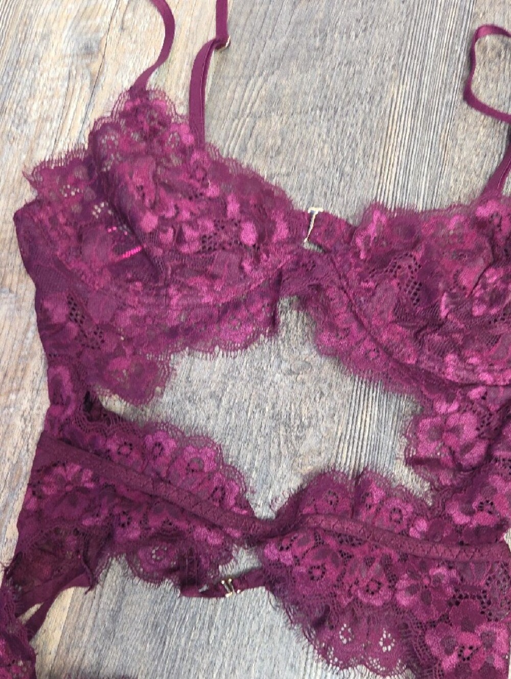 La SENZA Plum Lace Cutout Teddy - Picture 3 of 5